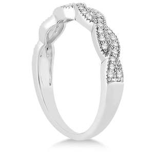 แหวนแต่งงานเพชรแบบอินฟินิตี้กึ่งอมตะ ทองคำขาว 14K ประดับเพชร 0.30 กะรัต - Product Image 3