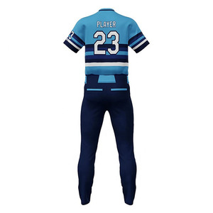 Dernier modèle de maillot de baseball à rayures imprimées en polyester 100% en gros uniforme de baseball de couleur personnalisée - Product Image 2