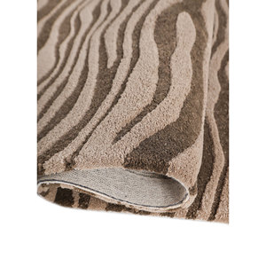Wild Wanderlust Beige Brown Handmade Acrylic Rug 10mm Plush Top-28964 for Home <b>Bedroom</b> Hallway Featuring Animal <b>Print</b> Design - Product Image 2