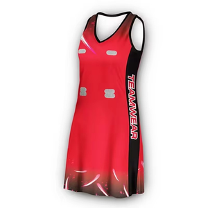Wholesale Custom Made Women Netball Uniform High Quality Sublimation Sports <b>Dress</b> <b>V</b>-<b>neck</b> Sleeveless Teamwear for Ladies - Product Image 2