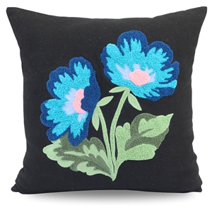 Housse de coussin décorative moderne de luxe brodée à la main, personnalisable, 200 fils, motif floral, lavable, pour canapé et décoration intérieure - Product Image 1