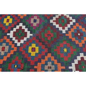 Turkish 3.37x5.2 ft Rug, Kilim Vintage Rug, <b>Red</b> Patchwork Rug <b>Wool</b> - Product Image 5
