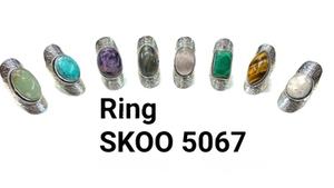 Vente en gros de bagues en acier pour femmes, lot de 100 pièces, forme ovale mixte de style bohème en vrac vintage avec grande pierre turquoise, taille 8mm - Product Image 4