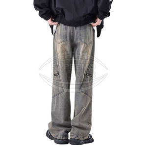 กางเกงยีนส์ขาบานสำหรับผู้ชายกางเกงขากว้างมีสไตล์สำหรับฤดูหนาวและใบไม้ร่วงผ้าฝ้ายน้ำหนักเบาแห้งเร็วเหมาะสำหรับการเดินทาง - Product Image 2