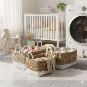 ชุดตะกร้าสี่เหลี่ยม 3 ใบ ทำจากใยมะพร้าว งานฝีมือ - Product Image 4