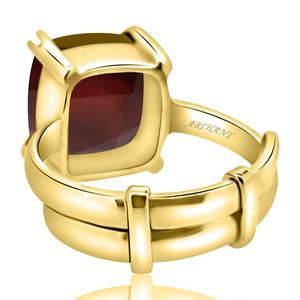 NOVAMART Fine Certified Natural 7.25 Ratti Panchdhatu Hessonite Garnet (Gomed) Astrological Crystal <b>Ring</b> <b>Adjustable</b> Unisex Gemst - Product Image 3