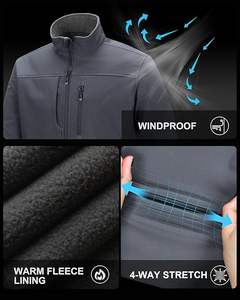 Veste Softshell Imperméable pour Homme Doublée de Polaire Chaude Coupe-Vent Légère Softshell pour Voyage Randonnée Golf - Product Image 6