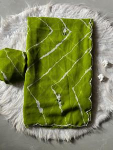 Collection de saris en tissu imprimé numérique Pure Georgette Bandhani - Product Image 3