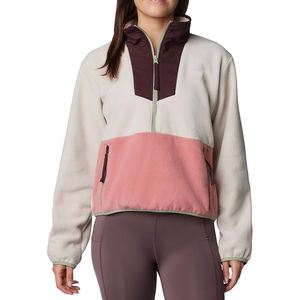 Sudadera de Forro Polar Personalizada con Media Cremallera, Color Sólido, Holgada, para Mujer, Sudadera con Cierre de Cremallera, Hombros Caídos, OEM - Product Image 1