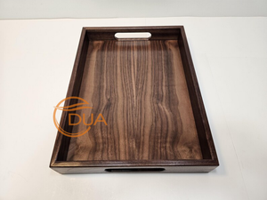 Plateau de service rectangulaire en bois fait main avec poignées pour servir des boissons ou des aliments - Product Image 6