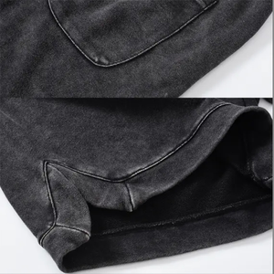 Casual Wear Acid Wash <b>Shorts</b> in <b>Black</b> Color Drawstring Custom Made Sports Wear <b>Shorts</b> With Custom Size - Product Image 6