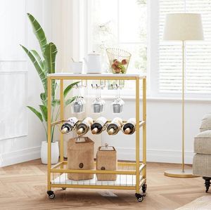 Carrito profesional para servir vino, carrito para el hogar, catering, hotel y restaurante de cocina, soporte para copas y vino - Product Image 4