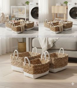 ชุดตะกร้าสี่เหลี่ยม 3 ใบ ทำจากใยมะพร้าว งานฝีมือ - Product Image 6