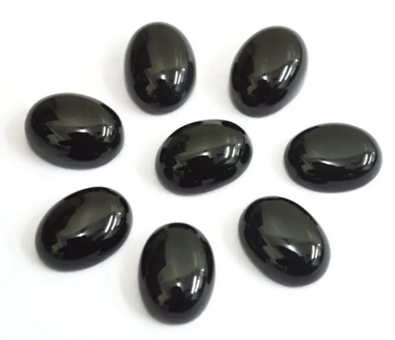 Black Onyx all shape sizes Round faceted & Smooth Stone Cabochon loose gemstone For Jewelry Making