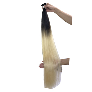 Mechones de pelo humano de alta calidad, cabello virgen, cutícula, Natural, liso, ombré, doble estiramiento, venta al por mayor - Product Image 1
