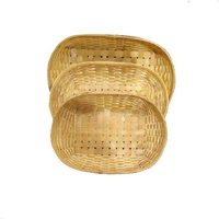 Paniers en osier en rotin tissés à la main stockage fruits assiettes paniers jonc de mer paniers de table décoratifs avec lot de 3
