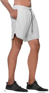 <b>Men's</b> Double Layered Sporty Pattern Athletic <b>Shorts</b> for Running Basketball and Fitness Breathable Quick Dry Sports <b>Shorts</b> - Product Image 5
