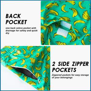 Custom Sublimated Quick Dry <b>Swim</b> Beach <b>Shorts</b> for Men Compression <b>Liner</b> <b>with</b> Zipper Pockets Printed Pattern Made in Pakistan - Product Image 3