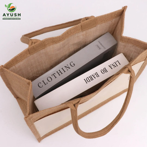 Sac de courses en jute personnalisé avec du coton intégré, sacs 100% écologiques pour les supermarchés et les centres commerciaux - Product Image 5