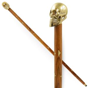 Bâton de marche en bois de style vintage avec manche en laiton - Product Image 1