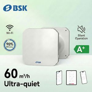 Échangeur de chaleur céramique HRV BSK Zephyr moderne pour résidentiel, débit d'air 60 m³/h, contrôle de température -25 +50°C, ventilation flexible - Product Image 1