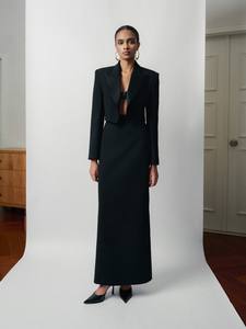 2025 Design femme veste simple boutonnage un bouton Wenny recadrée veste rayonne Spandex tissé tissu femmes S vêtements 2025 - Product Image 4