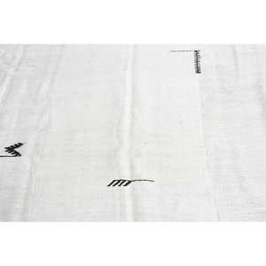 Tapis moderne en laine blanche de 8.8x9.7 pieds, tissage plat turc, patchwork, support en latex pour décor de salon pour adolescents - Product Image 5