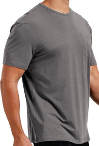 Camiseta de algodón con bolsillo para hombre elegante, ajuste cómodo informal y tela de punto transpirable para mujer moderna - Product Image 5
