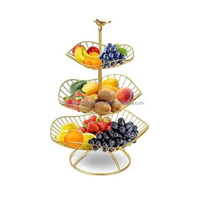 Panier de fruits et de légumes en fer massif, artisanat en métal, fini noir, espace utilisable pour salon cuisine chambre à coucher - Product Image 6