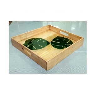 Wooden <b>Resin</b> Serving Tray for Food and Drinks Serving Tray <b>Resin</b> <b>Epoxy</b> & Wooden Tray square shape and at best price - Product Image 6