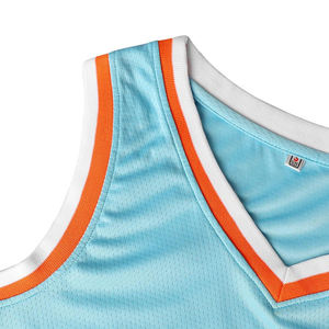 Camiseta de baloncesto en blanco de secado rápido transpirable de tela al por mayor camiseta de práctica de baloncesto de diseño personalizado - Product Image 4