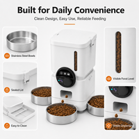 Distributeur automatique intelligent pour chats 6L avec caméra pour 3 chats, 3 bols, application WiFi, alimentation lente, 2.4G 5G OEM ODM