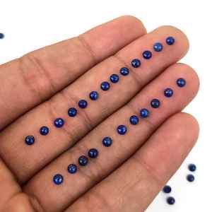 Pendentif Collier Fait Main en Lapis Lazuli de Haute Qualité, Coupe Rose Ronde, Calibré 4mm/5mm/10mm/12mm, Dos Plat, pour la Fabrication de Bijoux - Product Image 2