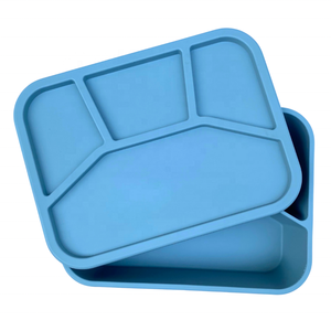 Boîte à bento en silicone Boîte à lunch 4 compartiments Boîte à lunch en silicone de qualité alimentaire avec couvercles - Product Image 4