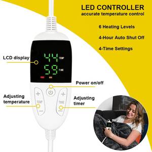 Cobertores Elétricos Flanela & Sherpa Cobertor Aquecido 10 horas Tempo Auto-Off Função Máquina Lavável - Product Image 4