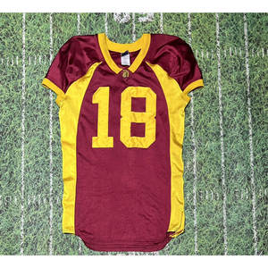 Conjunto de camiseta de fútbol americano para jóvenes adultos unisex granate dorado/Uniforme sublimado personalizado con técnica impresa de manga corta - Product Image 1