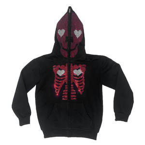 Customizable Men's 100% Cotton Knitted Fleece Rhinestone Hoodie-High Quality Eco-Friendly Quick Dry Breathable Active Wear - Product Image 1