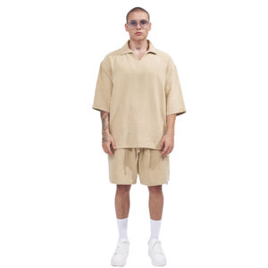 2025 LOGO personalizado hombres Unisex verano Casual pantalones cortos conjuntos Highstreet Vintage camiseta pantalones cortos a juego conjuntos gemelos 100% algodón - Product Image 5