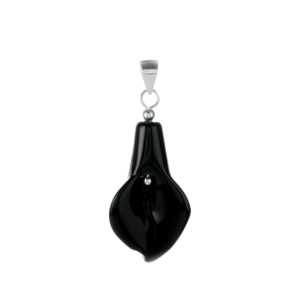 Pendentif en argent sterling avec agate émeraude - Chaîne en bambou géométrique, diamant taille princesse en or 14 carats, variations turquoise, améthyste, opale - Product Image 2