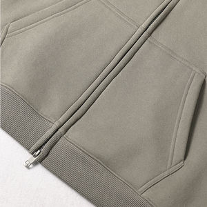 Logo personnalisé 100% coton lourd 350gsm surdimensionné épais goutte épaule Boxy Fit recadrée sweat à capuche zippé pour hommes sweats à capuche brodés - Product Image 4