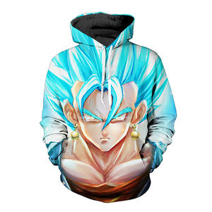 Anti Shrink Autumn Hip Hop Men Custom Logo Knitted Fleece Cartoon Pattern Tie Dye <b>Anime</b> Japan Sublimation Digital Printing Quick - Product Image 1