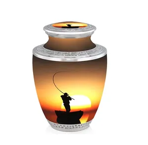 Fishing <b>Urn</b> <b>for</b> <b>Ashes</b> Cremation <b>Urn</b> <b>for</b> Human <b>Ashes</b> Decorative <b>Urns</b> <b>Ashes</b> <b>Urn</b> Funeral <b>Urn</b> Modern <b>Urn</b> with Velvet Bag - Product Image 1