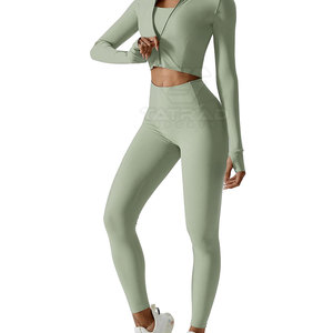 Conjunto de Yoga de 3 Piezas para Mujer, de Secado Rápido, Transpirable, con Logotipo Frontal, Ropa Deportiva Profesional, Sin Costuras, Ligera - Product Image 1