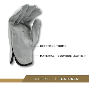 Gants de soudage en cuir de mouton résistant à la chaleur, usage intensif, doigts entiers, logo personnalisable OEM - Product Image 2