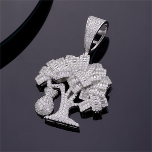 Bijoux Hip Hop de Luxe en Diamant VVS Taille Émeraude Certifié IGI Argent Sterling 925 Pendentifs Breloques Personnalisés Unisexe pour Fête - Product Image 6