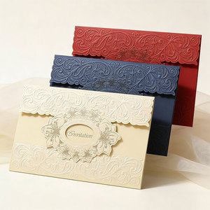 Enveloppes en <span class=keywords><strong>carton</strong></span> vintage de luxe pour l'envoi d'invitations de mariage et les emballages de cartes de vœux romantiques avec autocollants - Product Image 1