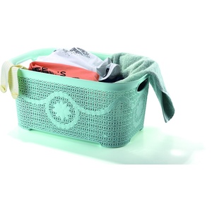 Cesta de Plástico Multiusos con Diseño Tejido de 20000 ml, con Asas, Organizador de Almacenamiento Duradero para Artículos de Baño y Ropa - Product Image 4