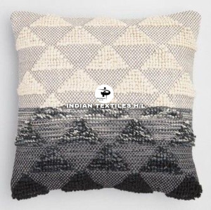 Funda de cojín de algodón bohemio hecho a mano con flecos al por mayor, funda de cojín decorativa tejida a mano, funda de almohada Bohemia única - Product Image 1