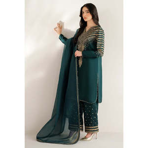 Jazmin - Ropa Formal de Lujo con Bordado de Satén UR-7056-TC-1433, Ropa Formal de Seda Cruda - Product Image 4