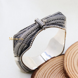 Gorgeous 925 <b>Sterling</b> <b>Silver</b> Best Quality <b>Beaded</b> Designer <b>Bracelet</b> <b>Silver</b> Kada <b>Silver</b> <b>Bracelet</b> Jewelry for Wholesale - Product Image 4